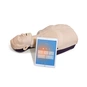Brayden CPR Pro Adult Manikin laying flat with an iPad in front showing a CPR training app.