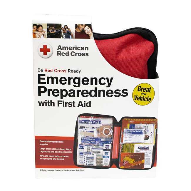 Emergency Preparedness/First Aid Auto Kit with Soft Case - front view.