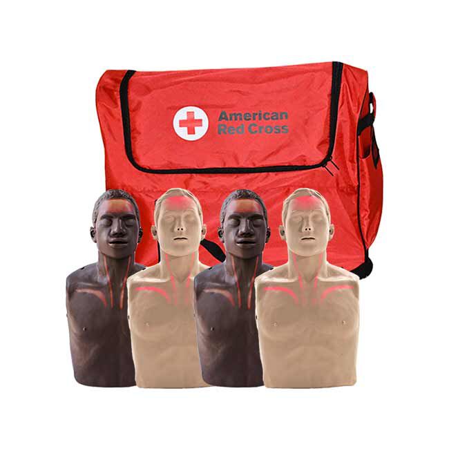 Brayden/BigRed&trade; Adult CPR Manikin, Tan and Brown Skin (4-Pack) (SET).