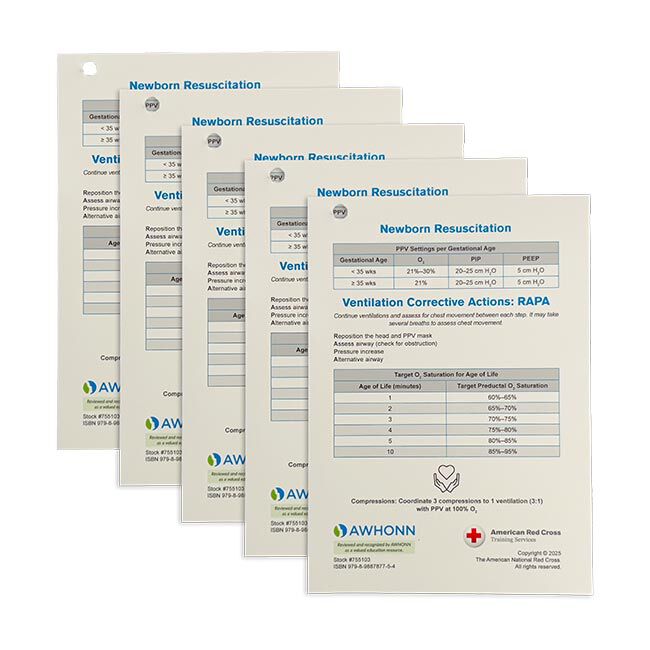 Neonatal Advanced Life Support (NALS) Warmer Card set of 5.