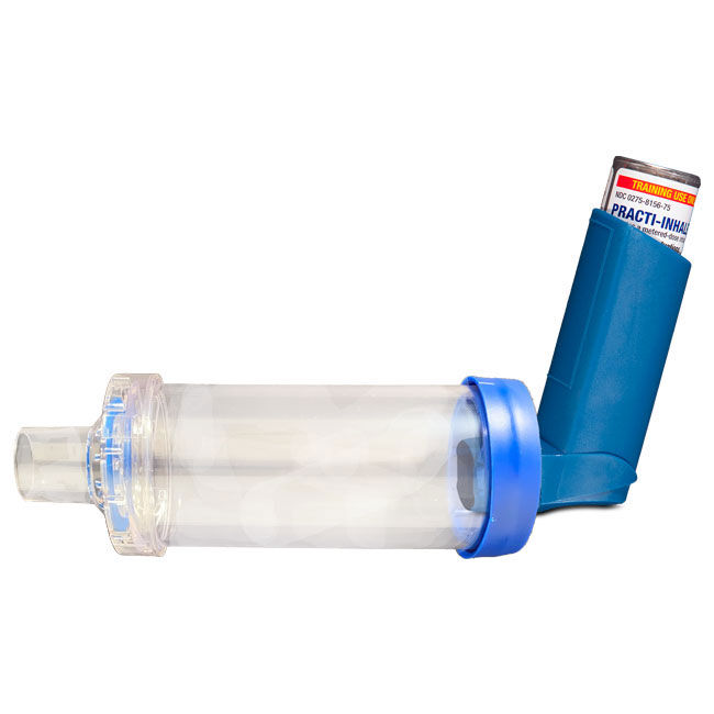 The Inhaler Spacer Trainer attached to a Practi-Inhaler Device.