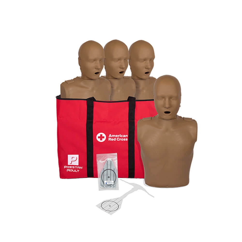 Prestan Adult Manikins with CPR Monitors, Brown Skin (4-Pack).