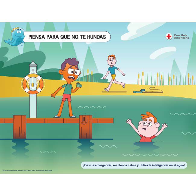 Think So You Don't Sink WHALE Tales Poster, in Spanish.