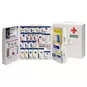 Large 50-Person Workplace ANSI A+ First Aid Kit, open, showing the 82 kit contents in front of a closed Large 50-Person Workplace ANSI A+ First Aid Kit.