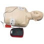 An AED Trainer and the Adult/Child AED Trainer Pads being used with a CPR Manikin.
