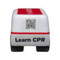 CPR Compression Tool - back view with a QR code and the words Learn CPR.