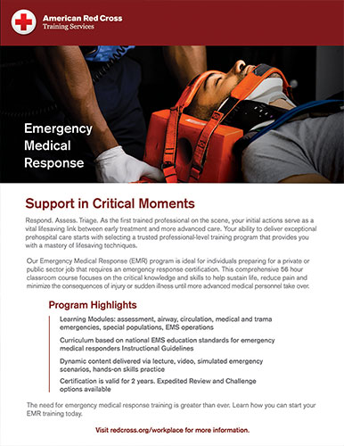 Emergency Medical Response (EMR) brochure