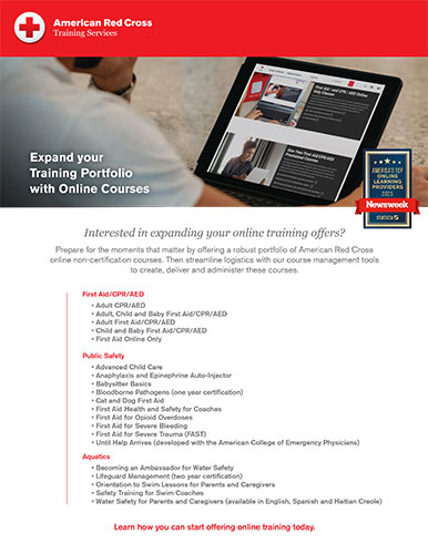 Red Cross Online Training Courses brochure